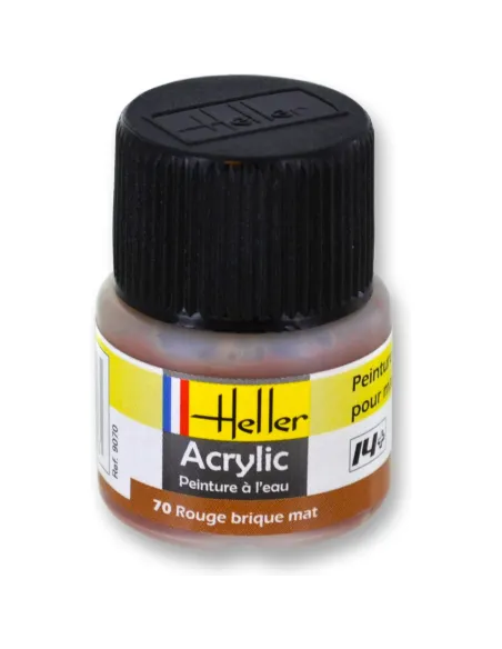 Peinture Acrylique 070 rouge brique mat 12ml - Heller 9070