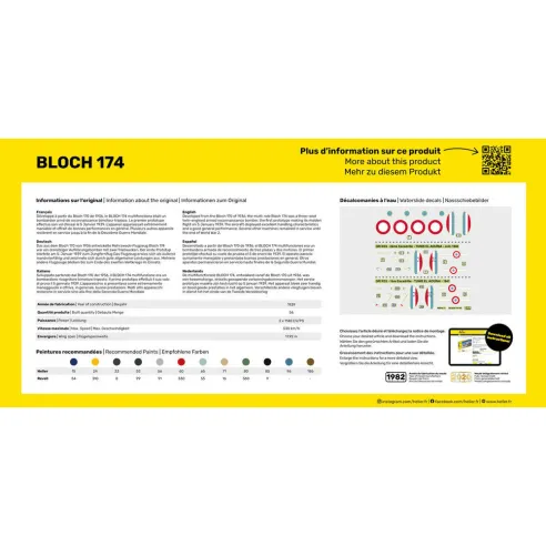 Maquette avion Bloch 174 1:72 - Starter Kit - Heller 56312