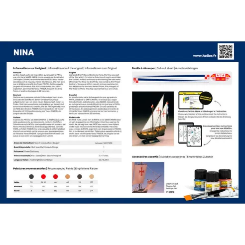 Maquette bateau Nina 1:76 - Heller 80815