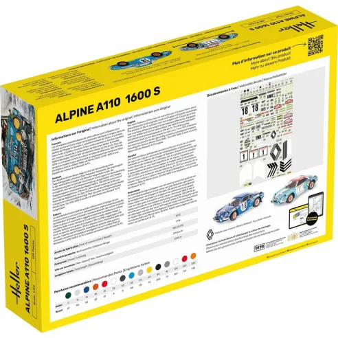 Maquette voiture Alpine A110 1:24 - Heller 80745