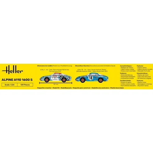 Maquette voiture Alpine A110 1:24 - Heller 80745