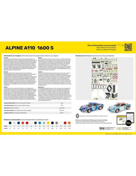 Maquette voiture Alpine A110 1:24 - Heller 80745
