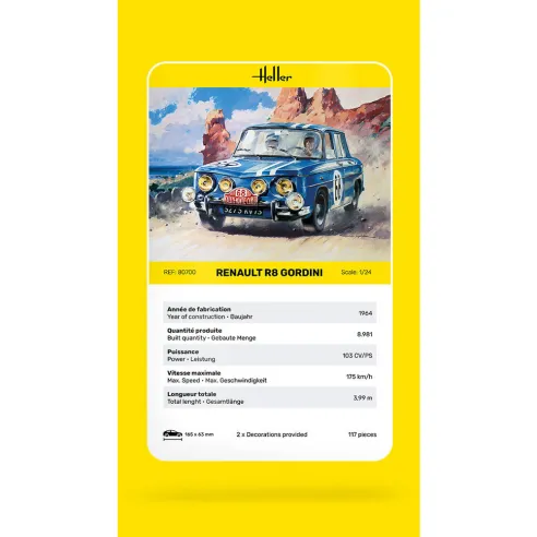 Maquette voiture Renault R8 Gordini 1:24 - Heller 80700