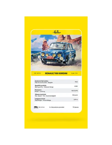 Maquette voiture Renault R8 Gordini 1:24 - Heller 80700