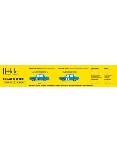 Maquette voiture Renault R8 Gordini 1:24 - Heller 80700