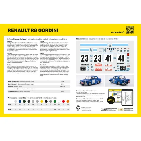 Maquette voiture Renault R8 Gordini 1:24 - Heller 80700