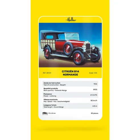 Maquette voiture Citroen B14 Normande 1:24 - Heller 80729