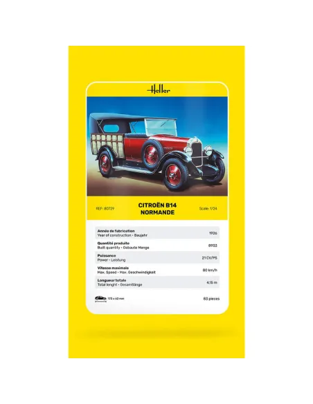 Maquette voiture Citroen B14 Normande 1:24 - Heller 80729