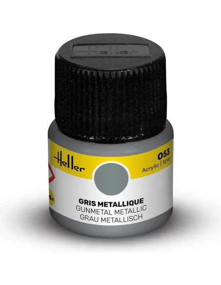 Peinture Acrylique 053 gris metallique 12ml - Heller 9053