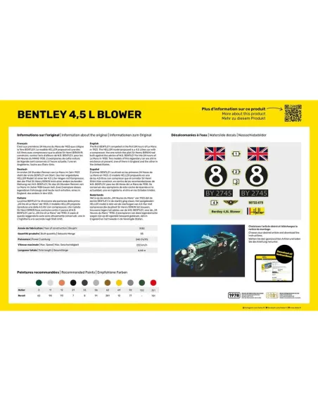 Maquette voiture Bentley Blower 1:24 - Heller 80722