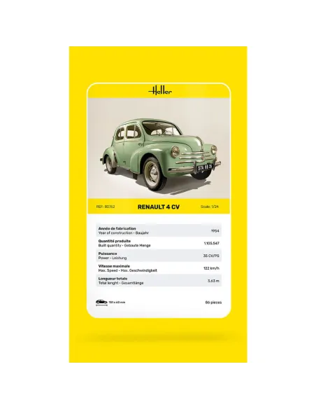 Maquette voiture Renault 4 Cv 1:24 - Heller 80762