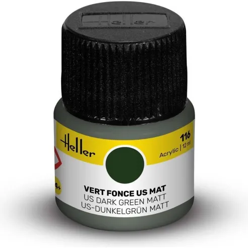 Peinture Acrylique 116 vert fonce us mat 12ml - Heller 9116