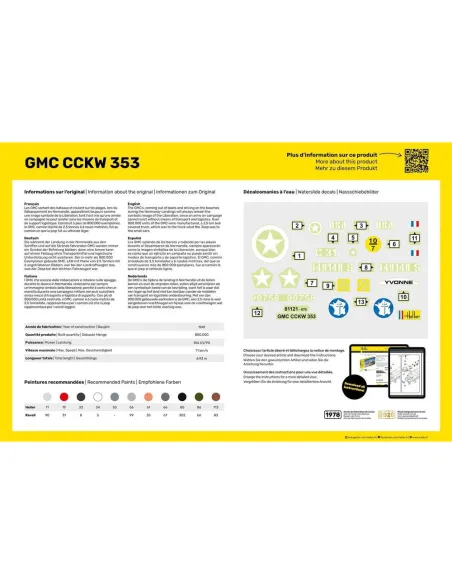 Maquette Camion GMC CCKW 353 Gmc Us-Truck 1:35 - Heller 81121