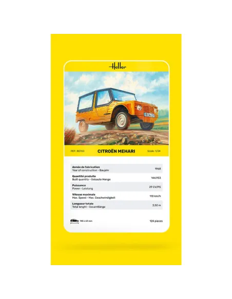 Maquette voiture Citroen Mehari - Version 1 1:24 - Heller 80760
