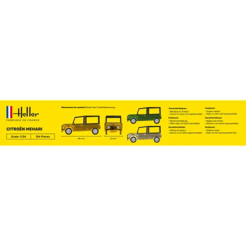Maquette voiture Citroen Mehari - Version 1 1:24 - Heller 80760