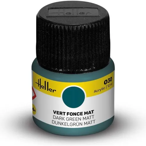 Peinture Acrylique 030 vert fonce mat 12ml - Heller 9030