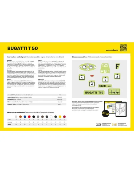 Maquette voiture Bugatti T 50 1:24 - Heller 80706