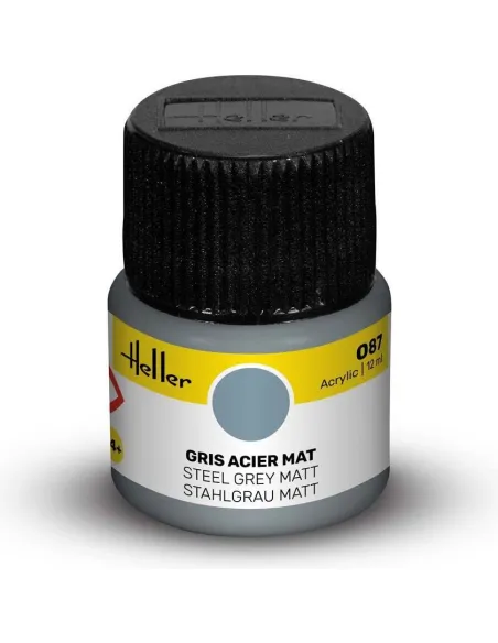 Peinture Acrylique 087 gris acier mat 12ml - Heller 9087