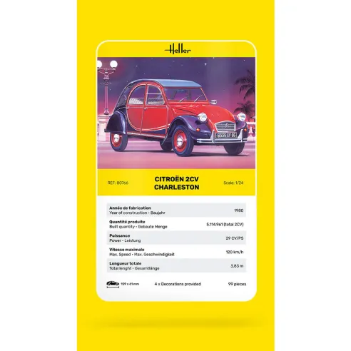 Maquette voiture Citroen 2CV Charleston 1:24 - Heller 80766