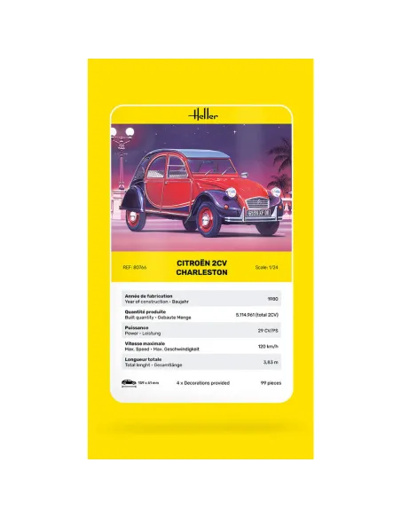 Maquette voiture Citroen 2CV Charleston 1:24 - Heller 80766
