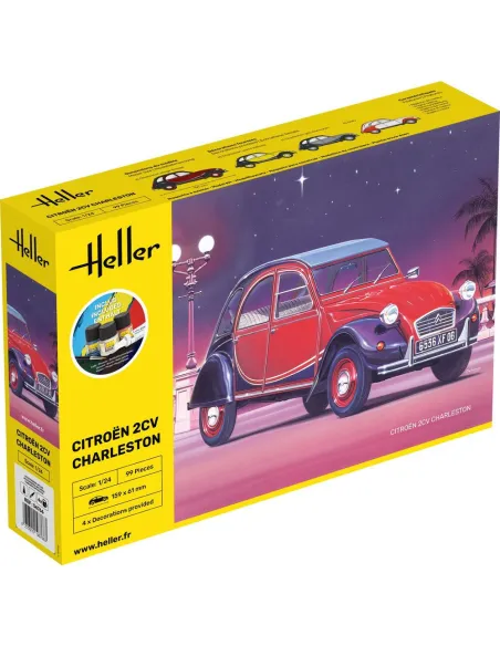 Maquette voiture Citroen 2CV Charleston 1:24 - Starter Kit - Heller 56766