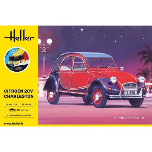 Maquette voiture Citroen 2CV Charleston 1:24 - Starter Kit - Heller 56766