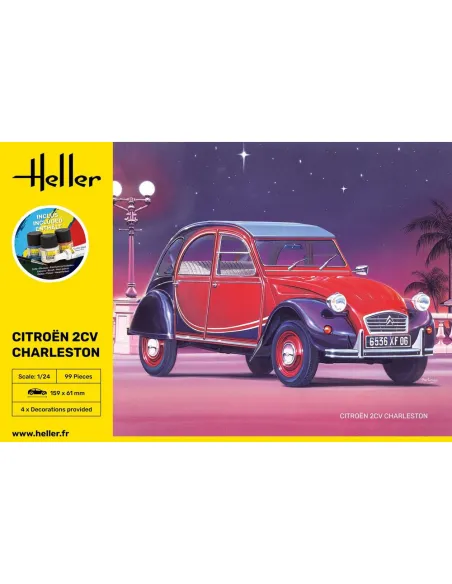 Maquette voiture Citroen 2CV Charleston 1:24 - Starter Kit - Heller 56766