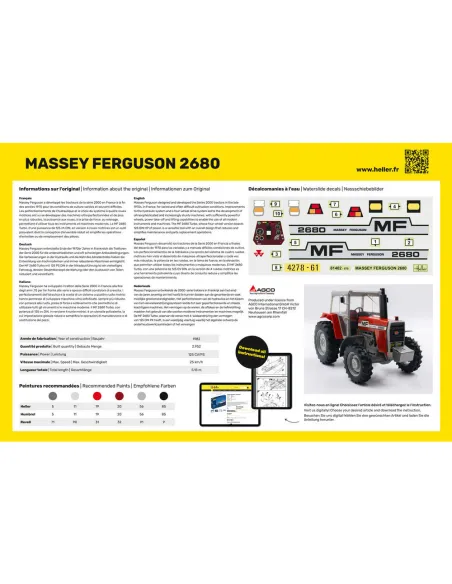 Maquette Tracteur Massey Ferguson 2680 1:24 - Heller 81402