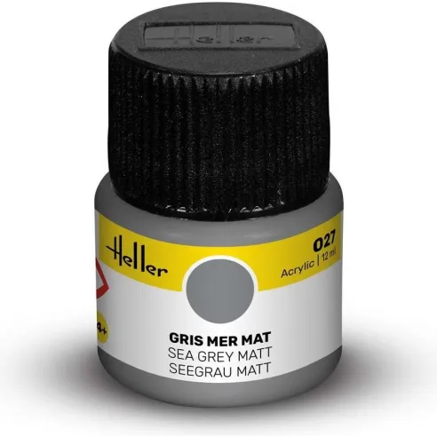 Peinture Acrylique 027 gris mer mat 12ml - Heller 9027