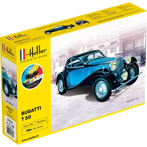 Maquette voiture Bugatti T 50 1:24 - Starter Kit - Heller 56706