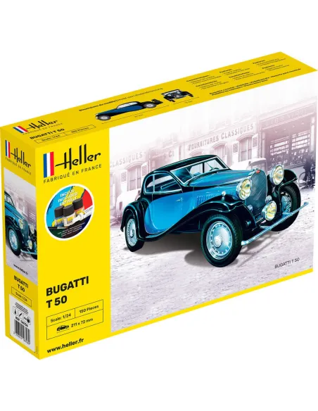 Maquette voiture Bugatti T 50 1:24 - Starter Kit - Heller 56706