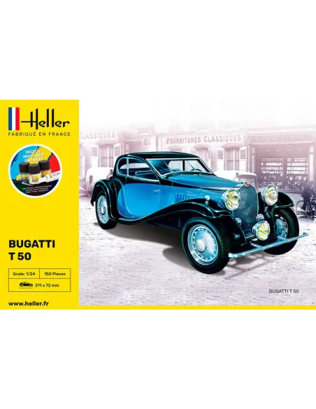 Maquette voiture Bugatti T 50 1:24 - Starter Kit - Heller 56706