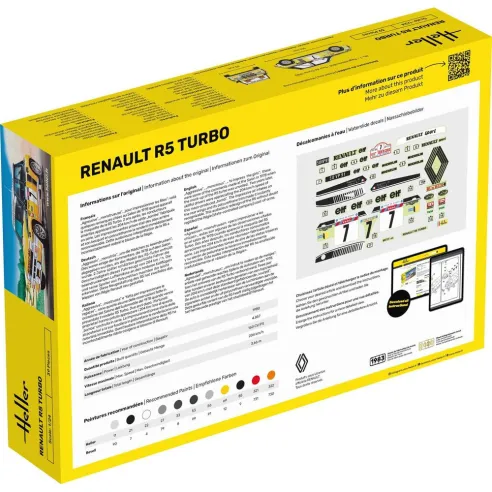 Maquette voiture Renault R5 Turbo 1:24 - Starter Kit - Heller 56717