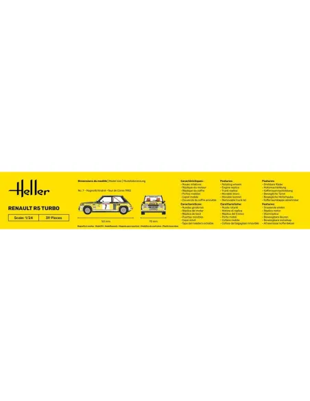 Maquette voiture Renault R5 Turbo 1:24 - Starter Kit - Heller 56717