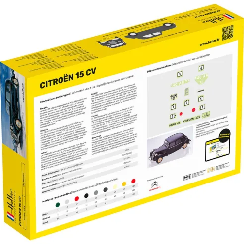 Maquette voiture Citroen 15 Cv 1:24 - Starter Kit - Heller 56763