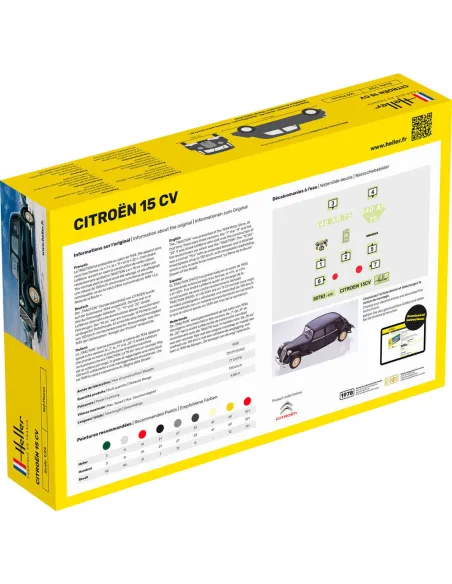 Maquette voiture Citroen 15 Cv 1:24 - Starter Kit - Heller 56763
