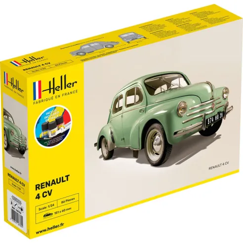 Maquette voiture Renault 4 Cv 1:24 - Starter Kit - Heller 56762