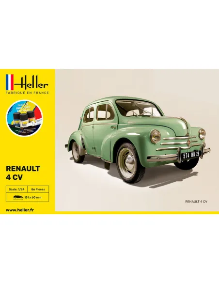 Maquette voiture Renault 4 Cv 1:24 - Starter Kit - Heller 56762