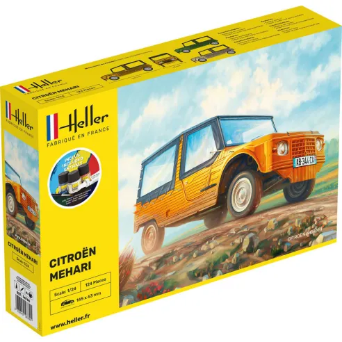 Maquette voiture Citroen Mehari - Version 1 1:24 - Starter Kit - Heller 56760