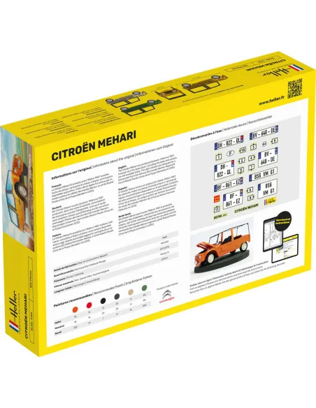 Maquette voiture Citroen Mehari - Version 1 1:24 - Starter Kit - Heller 56760