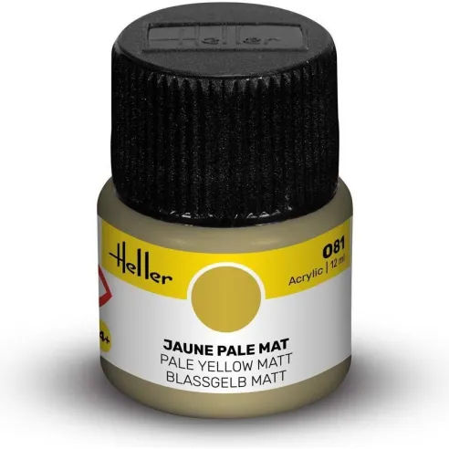 Peinture Acrylique 081 jaune pale mat 12ml - Heller 9081