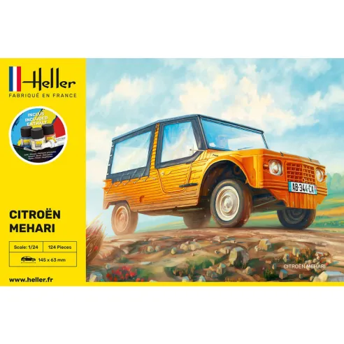 Maquette voiture Citroen Mehari - Version 1 1:24 - Starter Kit - Heller 56760