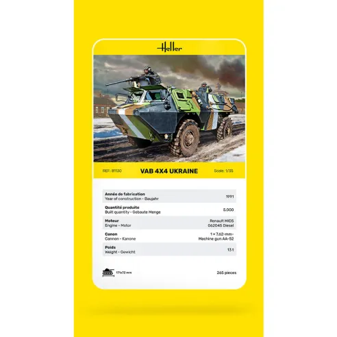 Maquette militaire Vab 4x4 Ukraine 1:35 - Heller 81130