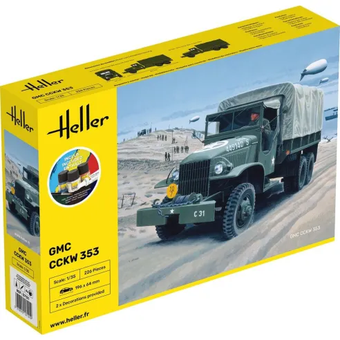 Maquette véhicule militaire Gmc Us-Truck 1:35 - Starter Kit - Heller 57121