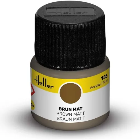 Peinture Acrylique 186 brun 12ml - Heller 9186