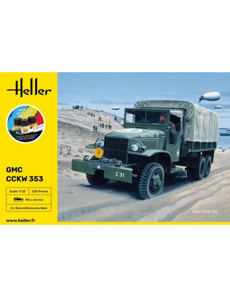 Maquette véhicule militaire Gmc Us-Truck 1:35 - Starter Kit - Heller 57121