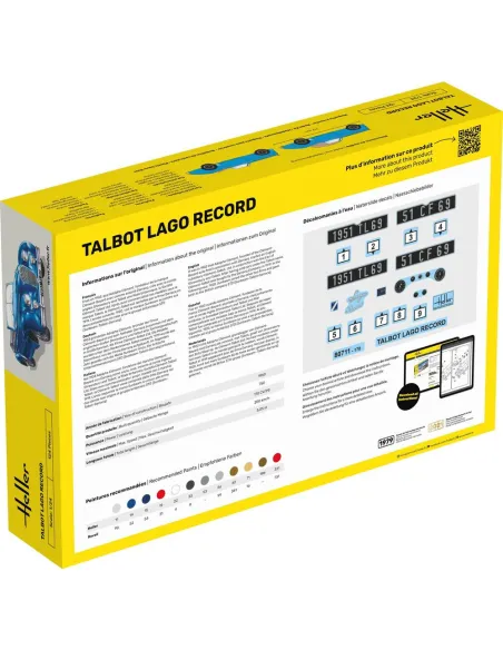 Maquette voiture Talbot Lago Record 1:24 - Starter Kit - Heller 56711