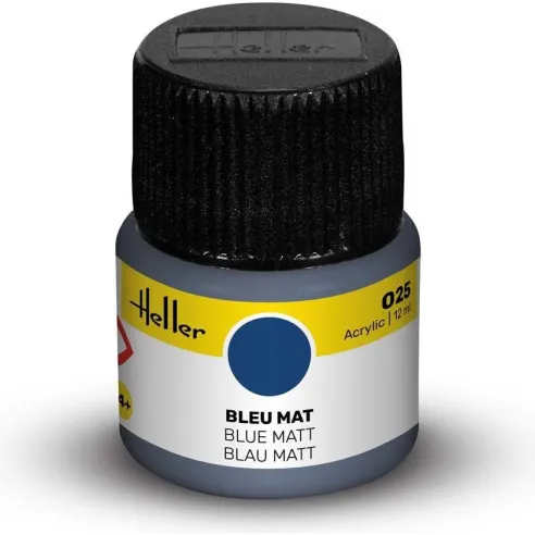 Peinture Acrylique 025 bleu mat 12ml - Heller 9025