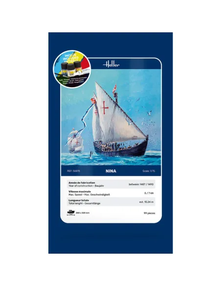 Maquette bateau Nina 1:76 - Starter Kit - Heller 56815