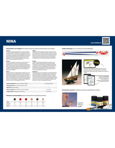Maquette bateau Nina 1:76 - Starter Kit - Heller 56815